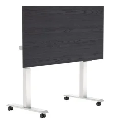 Elektrisch verstelbaar, opklapbaar en verrijdbaar bureau - 160x80 cm - Wit fram
