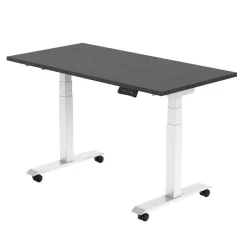 Elektrisch verstelbaar, opklapbaar en verrijdbaar bureau - 160x80 cm - Wit fram