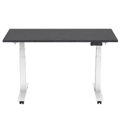 Elektrisch verstelbaar, opklapbaar en verrijdbaar bureau - 160x80 cm - Wit fram