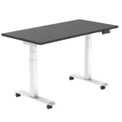Elektrisch verstelbaar, opklapbaar en verrijdbaar bureau - 160x80 cm - Wit fram