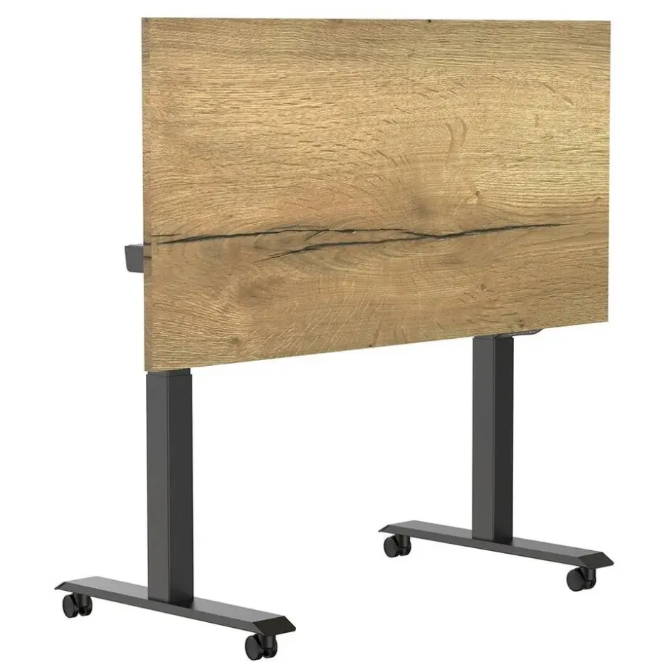 Elektrisch verstelbaar, opklapbaar en verrijdbaar bureau - 180x80 cm - Zwart