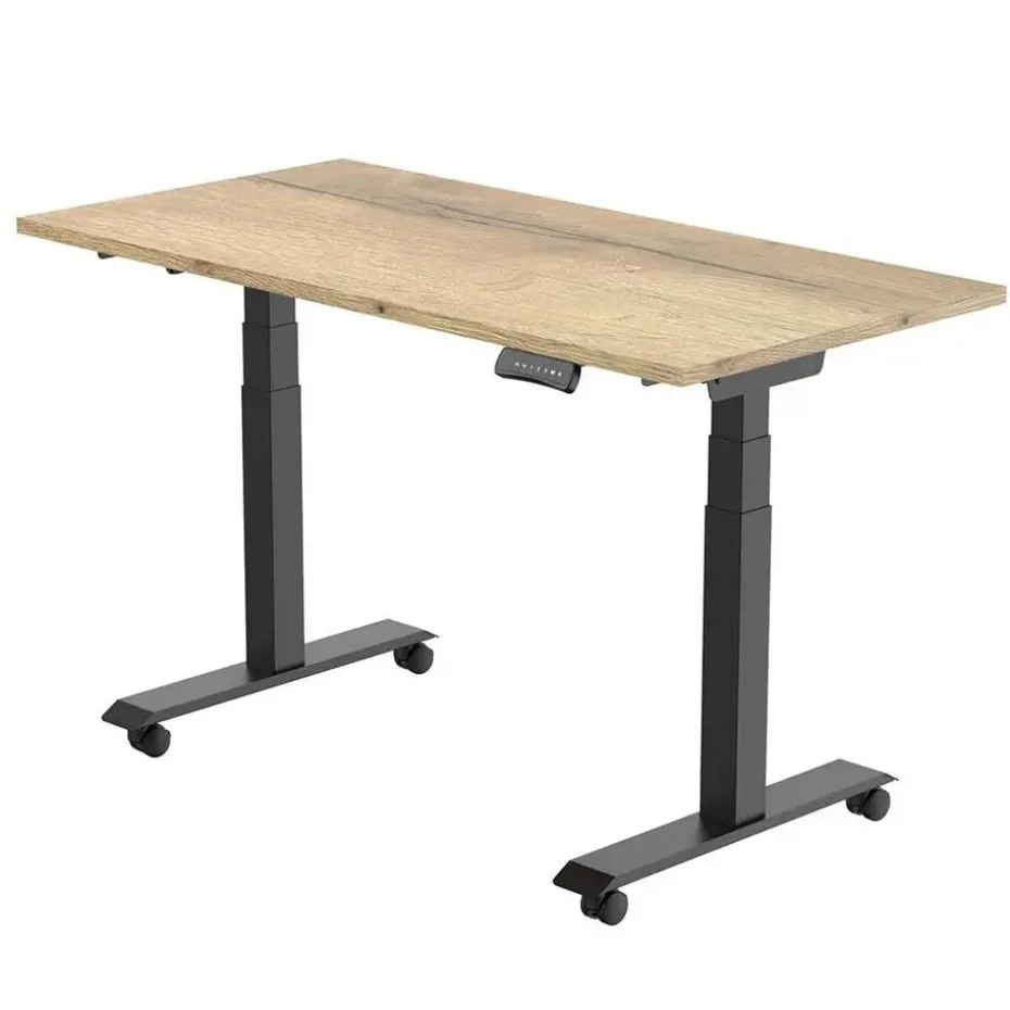 Elektrisch verstelbaar, opklapbaar en verrijdbaar bureau - 180x80 cm - Zwart