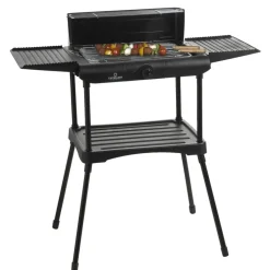 Elektrische barbecue op voet - zwart - 130x50x32 cm