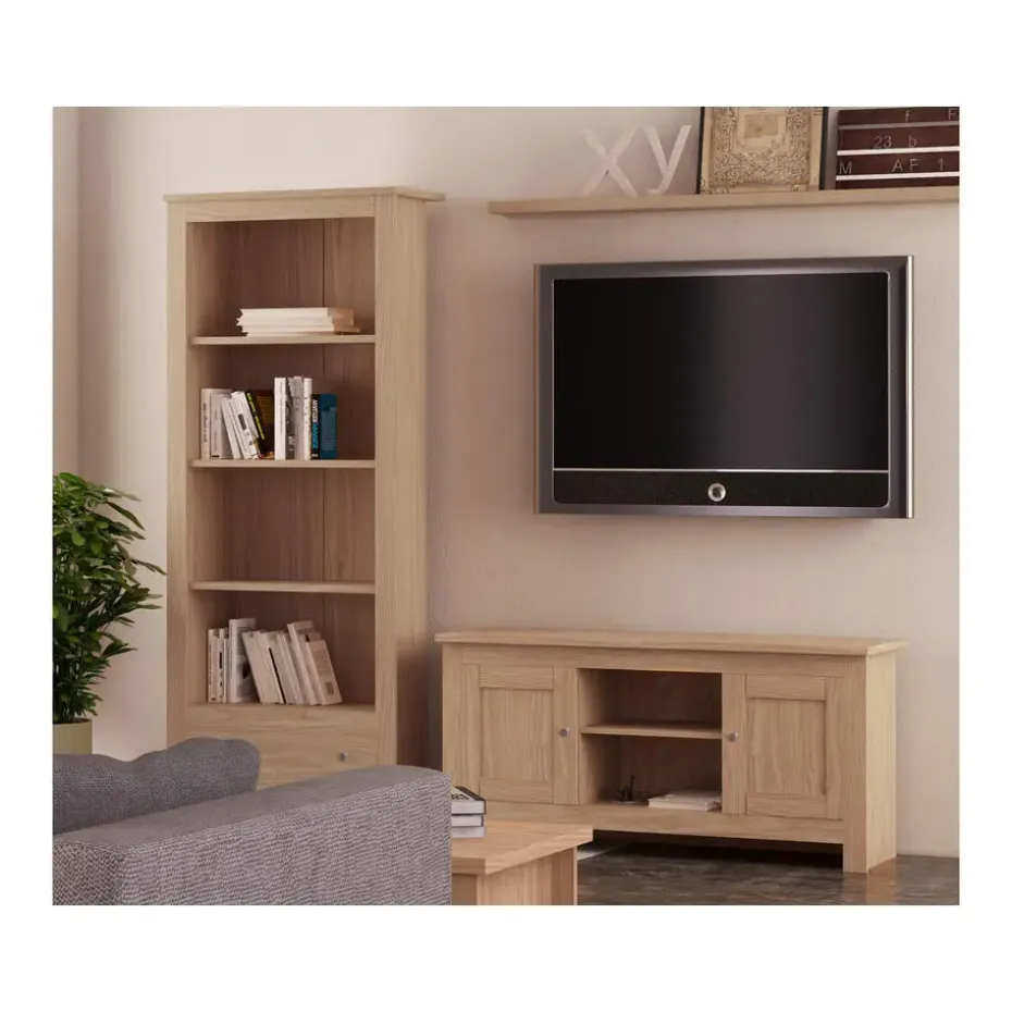 Emerald - TV-meubel met 2 eiken spaanplaatdeuren