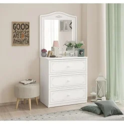 Emily commode ladekast met spiegel meisjeskamer