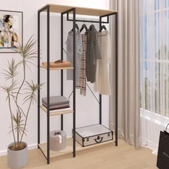 Emob Design Kledingrek Alizee - 90x40x167cm - met kledingroede & 2 legplanken