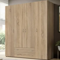 Emob Kledingkast Base - 160 x 52 x 177 cm - Wotan Oak-design