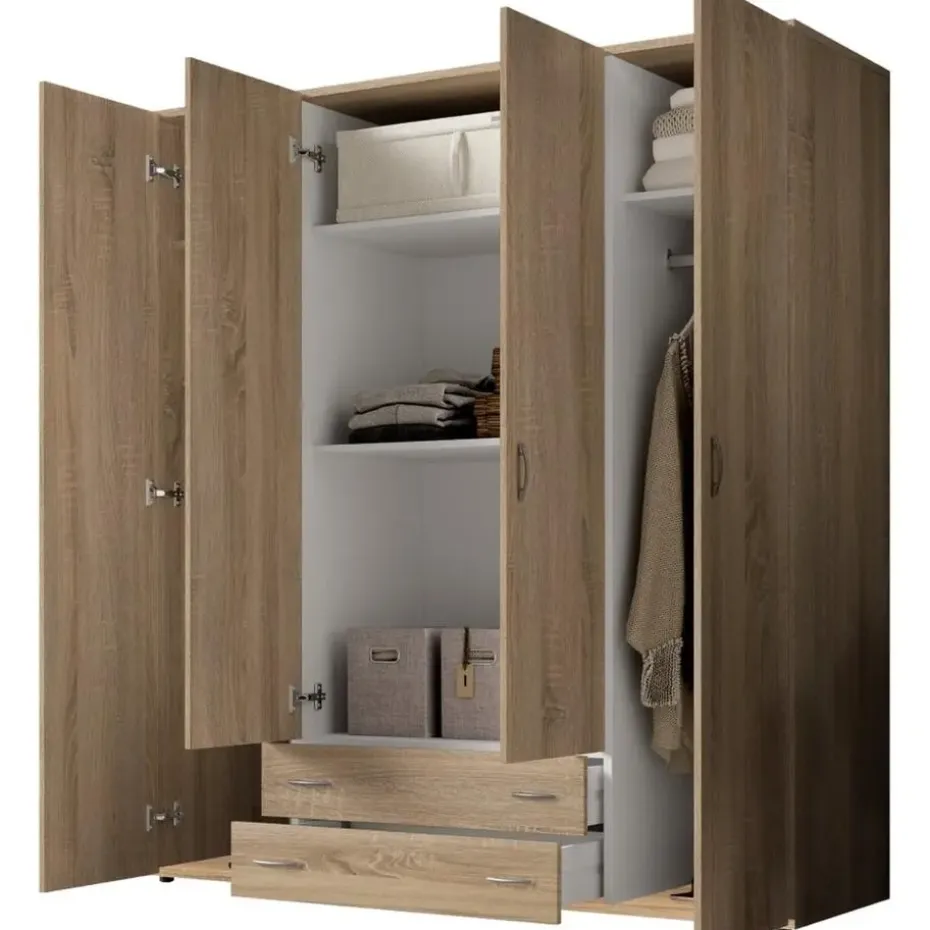 Emob Kledingkast Base - 160 x 52 x 177 cm - Wotan Oak-design