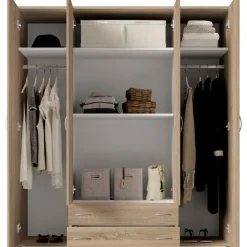 Emob Kledingkast Base - 160 x 52 x 177 cm - Wotan Oak-design