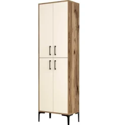Emob Multifunctionele kast Woody Fashion - 60 x 35 x 200 cm - Walnut Cream