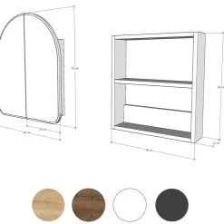 Emob Spiegelkast Woody Fashion - 50 x 12 x 45 cm - Wit