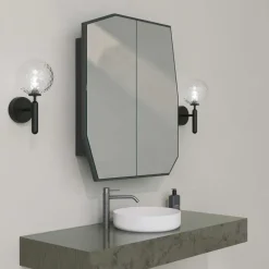 Emob Spiegelkast Woody Fashion - 50 x 12 x 45 cm - Zwart