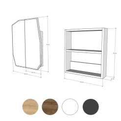 Emob Spiegelkast Woody Fashion - 50 x 12 x 45 cm - Zwart