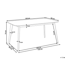 EPHRATA - Eettafel - Donkere houtkleur - 90 x 150 cm - MDF