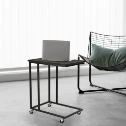 ERRO Bijzettafel op wieltjes - 50x35x60cm - zwart