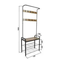 ERRO Kapstok met schoenenrek - 72x34x183cm