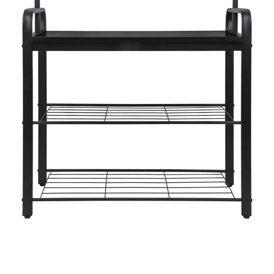ERRO Kapstok met schoenenrek - 72x34x183cm - zwart