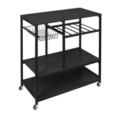 ERRO Keukentrolley op wieltjes - keukenrek - 80x40x85cm - zwart