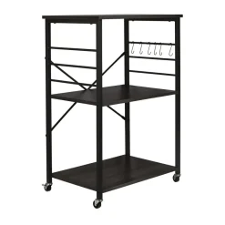 ERRO Serveerwagen - keukentrolley - 60x40x89 cm - zwart