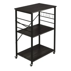 ERRO Serveerwagen - keukentrolley - 60x40x89 cm - zwart