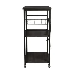 ERRO Serveerwagen - keukentrolley - 60x40x89 cm - zwart