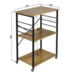 ERRO Serveerwagen - keukentrolley - 60x40x89 cm