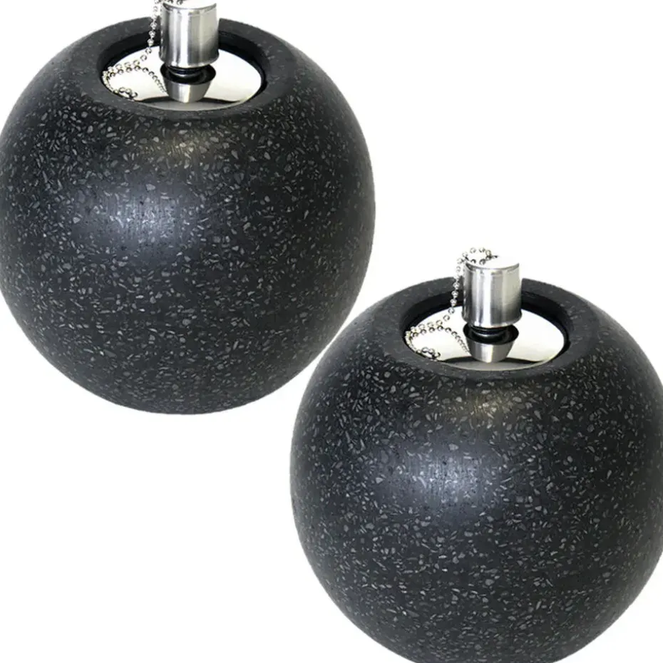 Esschert Design Tuimeltoorts olielamp -zwart -metaal - 14 x 16 cm