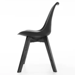 Essence Madera Eetkamerstoel Zwart - Zwarte Houten Poten