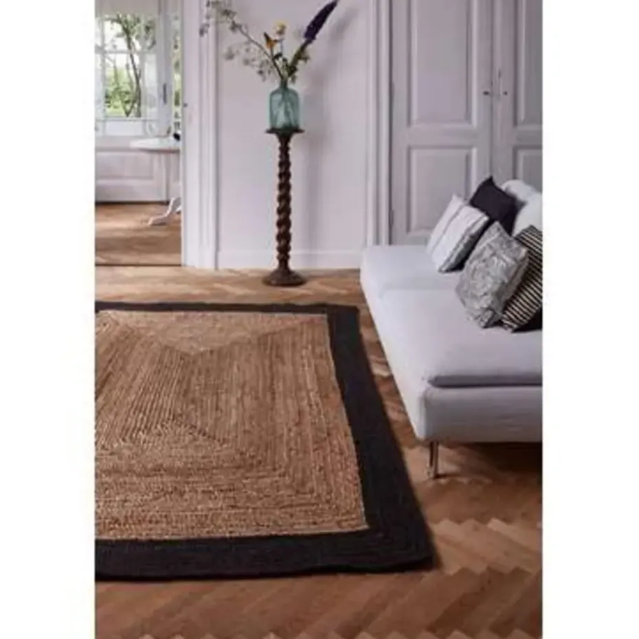 Eva Interieur Vloerkleed Jute - Naturel/Antraciet - 140x190