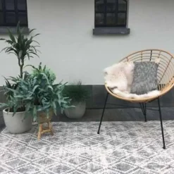 Eva Interior Buiten vloerkleed - Frost - Grijs/Wit- 200x290 cm