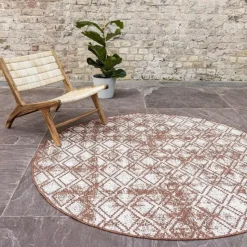 Eva Interior Buitenkleed Rond Frost - Roest - dubbelzijdig 200cm