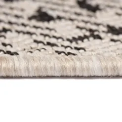 Eva Interior Buitenkleed Zwart Leaf - 200 x 200 cm