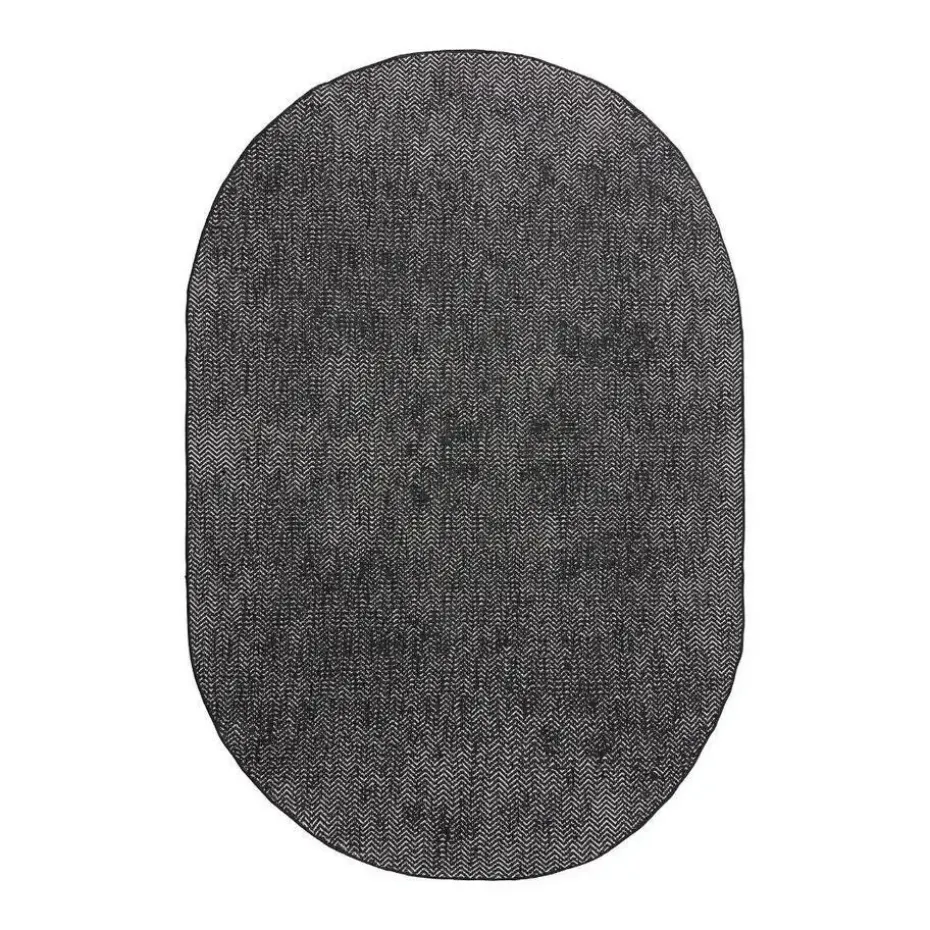 EVA Interior ovaal buitenkleed Dahl zwart - 340 x 240 cm