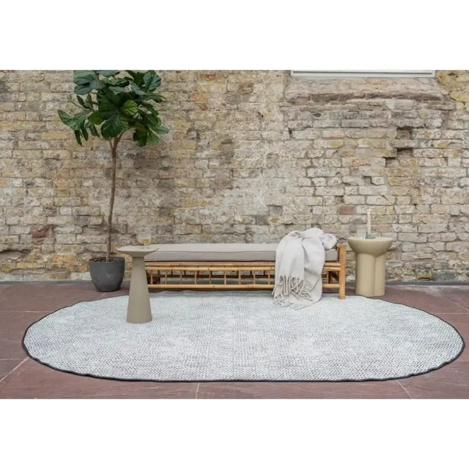 EVA Interior ovaal buitenkleed Dahl zwart - 340 x 240 cm