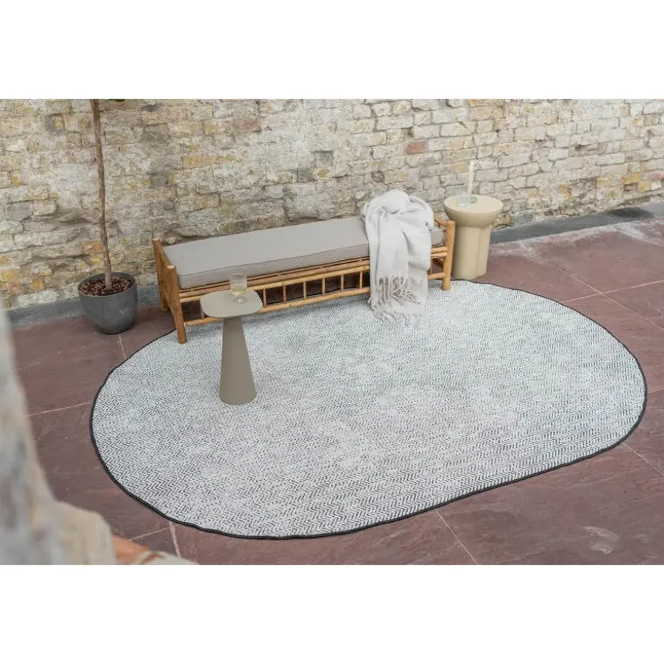 EVA Interior ovaal buitenkleed Dahl zwart - 340 x 240 cm