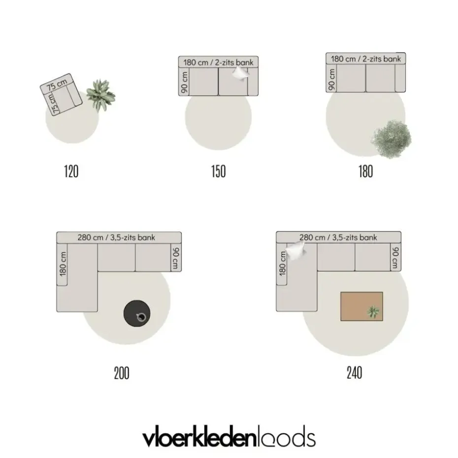 EVA Interior rond vintage Vloerkleed Bloom geel - 100 x 100 cm