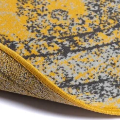 EVA Interior rond vintage Vloerkleed Bloom geel - 100 x 100 cm