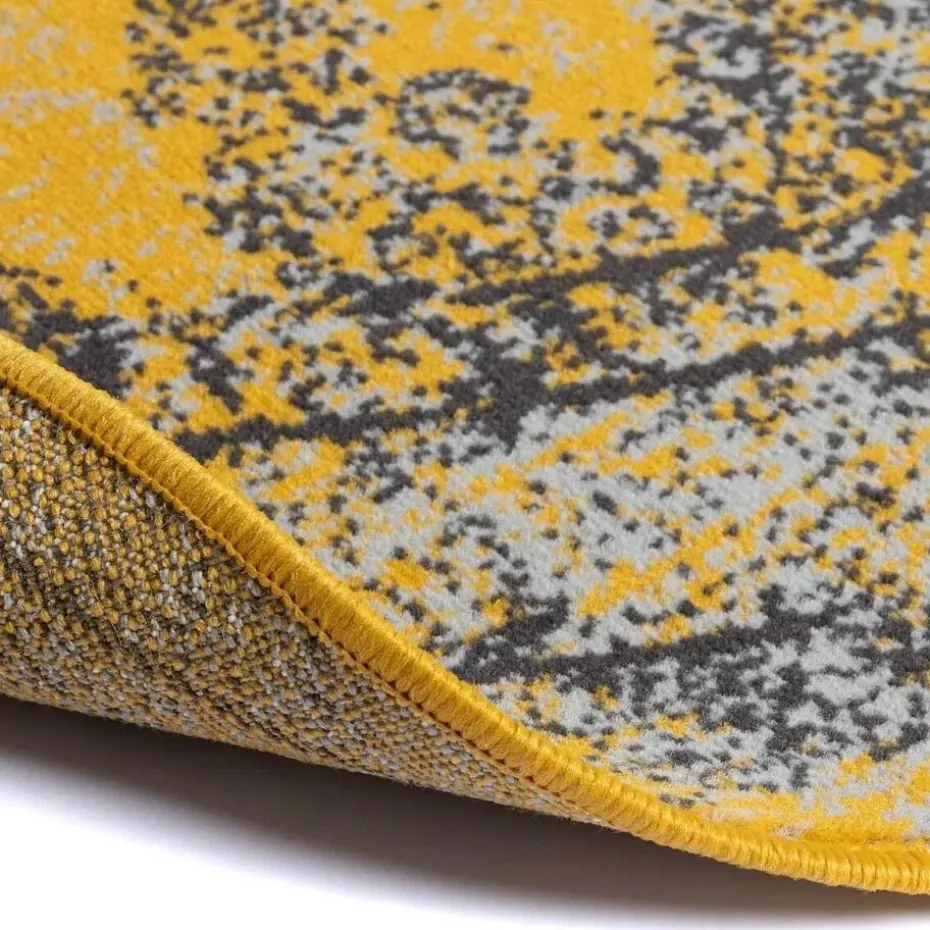 EVA Interior rond vintage Vloerkleed Bloom geel - 100 x 100 cm