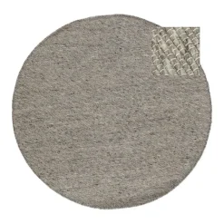 Eva interior Rond vloerkleed wol Antraciet - Cobble Stone - 180 x 180 cm