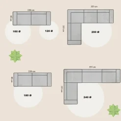 Eva interior Rond vloerkleed wol Antraciet - Cobble Stone - 180 x 180 cm