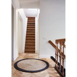 EVA Interior Vloerkleed Jute Rond - Naturel/Antraciet - 180 Ø