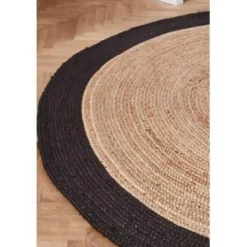 EVA Interior Vloerkleed Jute Rond - Naturel/Antraciet - 120 Ø