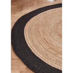 EVA Interior Vloerkleed Jute Rond - Naturel/Antraciet - 120 Ø