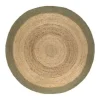 EVA Interior Vloerkleed Jute Rond - Naturel/Groen - 120 Ø