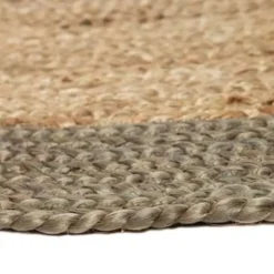 EVA Interior Vloerkleed Jute Rond - Naturel/Groen - 120 Ø