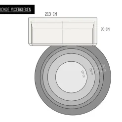 EVA Interior Vloerkleed Jute Rond - Naturel/Groen - 120 Ø