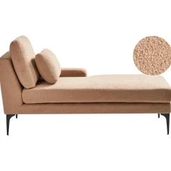 EWRON - Chaise longue - Zandbeige - Linkszijdig - Bouclé