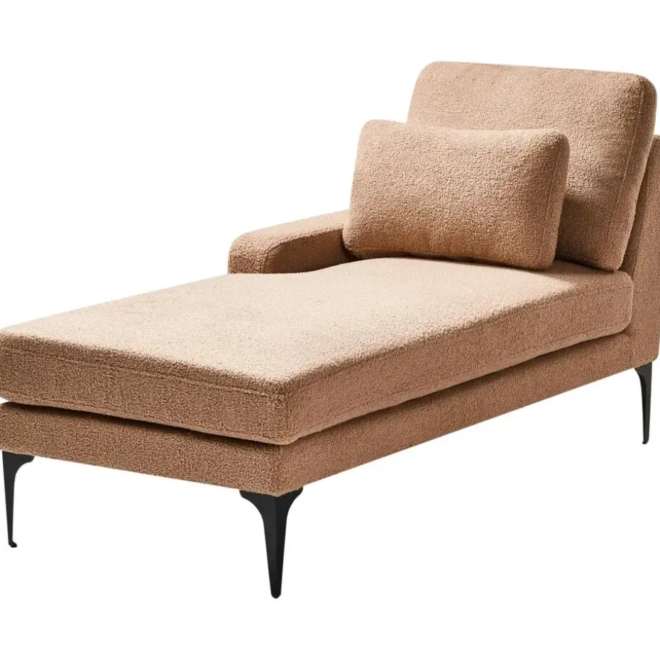EWRON - Chaise longue - Zandbeige - Rechtszijdig - Bouclé