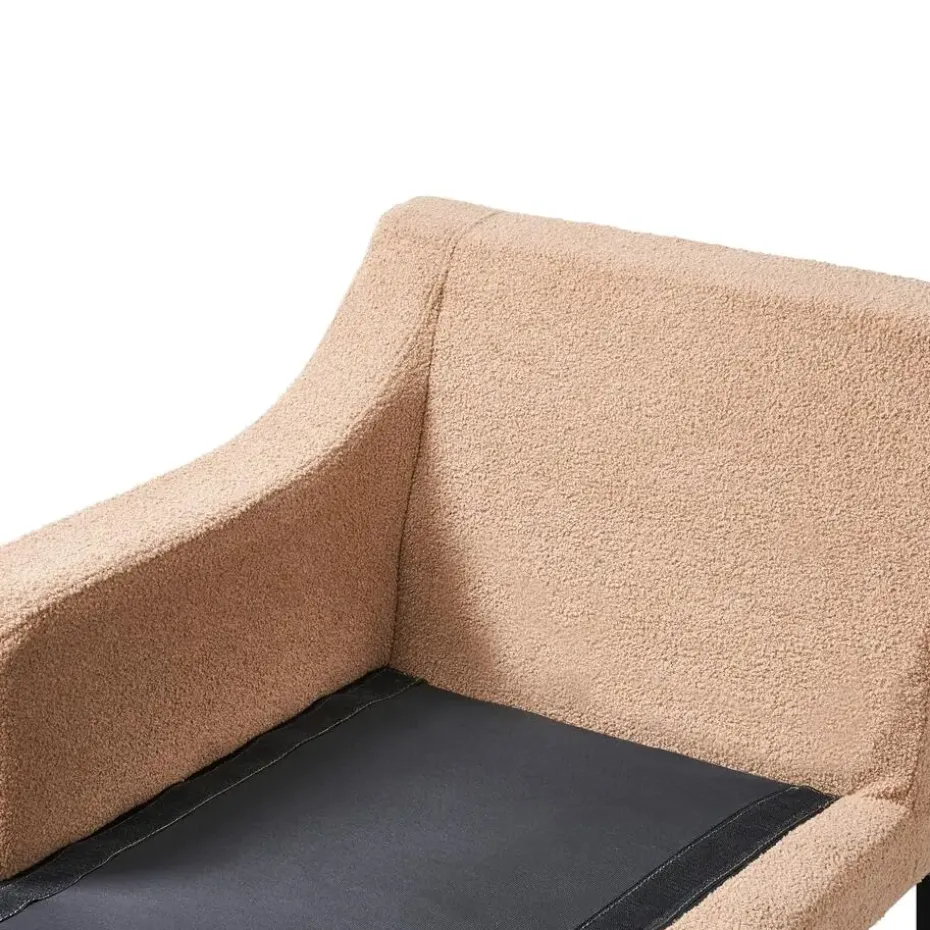 EWRON - Chaise longue - Zandbeige - Rechtszijdig - Bouclé