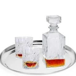 Excellent Houseware Dienblad/serveerblad Silver Circle - rvs - D33